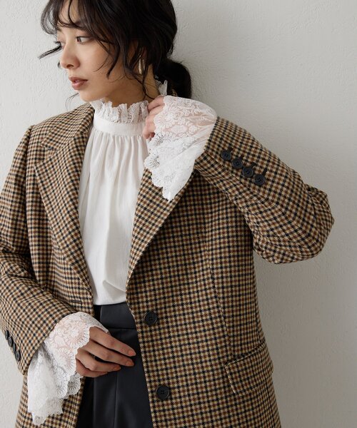 Whim Gazette(ウィムガゼット)の「ウールシングルジャケット(テーラードジャケット・レディース・グレー/ブラウン・FREE)」の19枚目の写真