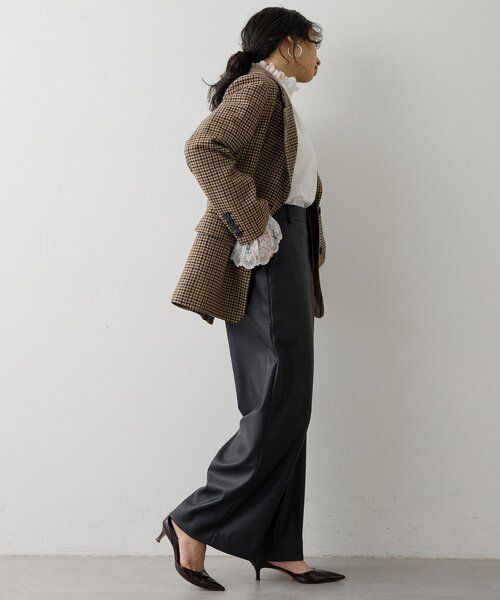 Whim Gazette(ウィムガゼット)の「ウールシングルジャケット(テーラードジャケット・レディース・グレー/ブラウン・FREE)」の16枚目の写真