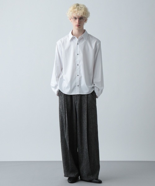 HARE（ハレ）の「パールボタンブロードシャツ(HARE)（シャツ/ブラウス・メンズ・ブルー/ブラック/ホワイト・SMALL/MEDIUM）」の4枚目の写真