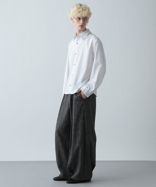 HARE（ハレ）の「パールボタンブロードシャツ(HARE)（シャツ/ブラウス・メンズ・ブルー/ブラック/ホワイト・SMALL/MEDIUM）」の6枚目の写真