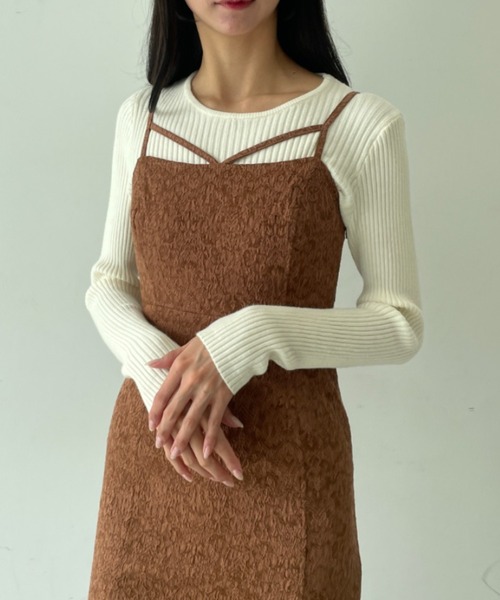 ｔｏｌｅｎｅ（トレネ）の「カットアウト バックリボンデザイン リブニットトップス（ニット/セーター・レディース・ブラック/オフホワイト・FREE）」の14枚目の写真