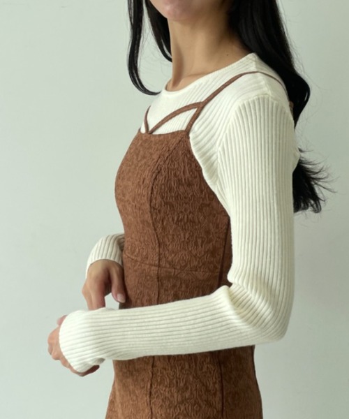 ｔｏｌｅｎｅ（トレネ）の「カットアウト バックリボンデザイン リブニットトップス（ニット/セーター・レディース・ブラック/オフホワイト・FREE）」の16枚目の写真