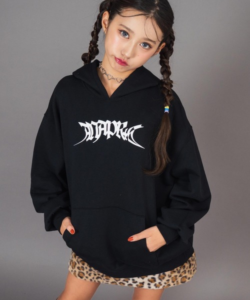 ANAP GiRL(アナップガール)の「ANAPR+S スプレープリントスウェットパーカー【ユニセックス】(パーカー・キッズ・ホワイト/ブラック・M/XS/S)」の7枚目の写真