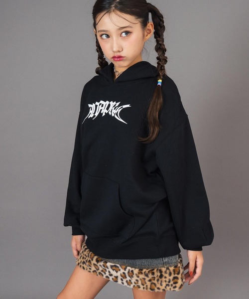ANAP GiRL(アナップガール)の「ANAPR+S スプレープリントスウェットパーカー【ユニセックス】(パーカー・キッズ・ホワイト/ブラック・M/XS/S)」の9枚目の写真