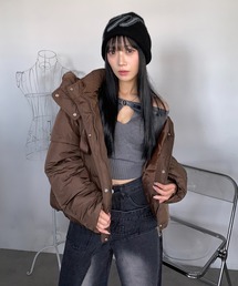 lilful（リルフル）の「サイドワンポイント フード付きダウンジャケット（ダウンジャケット/コート）」