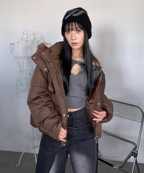 lilful（リルフル）の「サイドワンポイント フード付きダウン