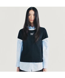 BUTTERFLY CONTRAST RINGER TOP_BLACK WHITE
