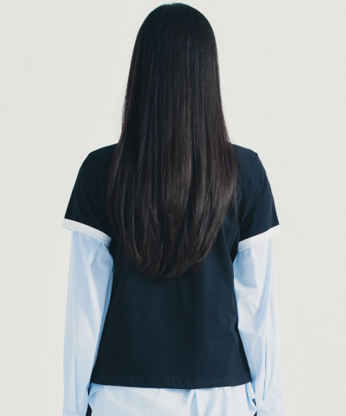 NICK&NICOLE(ニックアンドニコール)の「BUTTERFLY CONTRAST RINGER TOP_BLACK WHITE(Tシャツ/カットソー・レディース・ブラック×ホワイト・FREE)」の3枚目の写真