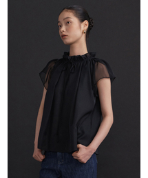 GANISONG（ガニソン）の「ピュアグロッシーリボンブラウス_ブラック（シャツ/ブラウス）」