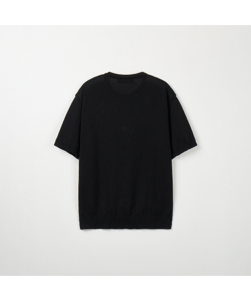 NODU（ノードユー）の「プレーンヘンリーネック半袖ニット[黒]（ニット/セーター・メンズ・その他・MEDIUM/LARGE）」の8枚目の写真