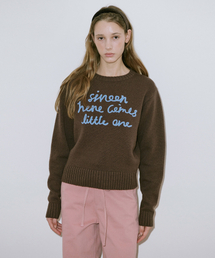 Lettering Pullover Knit (Deep Brown)