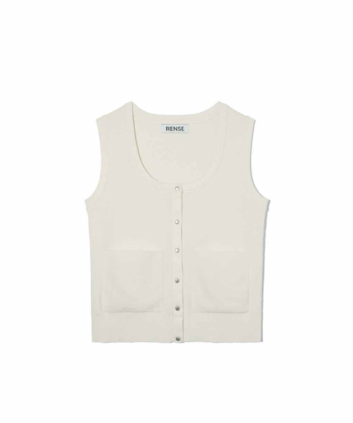 RENSE（レンセ）の「Scoop Neck Rivet Sleeveless Knit Ivory（ニット/セーター・レディース・その他・FREE）」の4枚目の写真