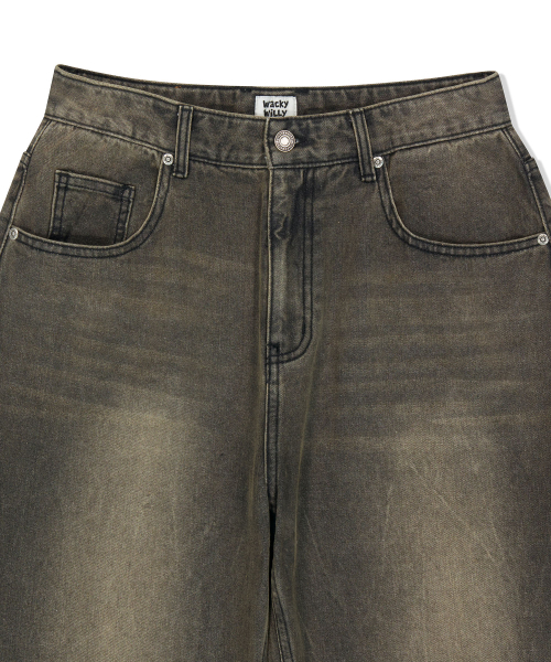 Wacky WiLLy(ワッキーウィリー)の「リアルワイドデニムパンツブラウン(デニムパンツ・レディース・その他・SMALL/MEDIUM/LARGE/X-LARGE)」の4枚目の写真