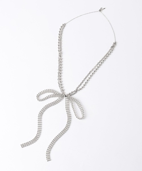 HARE（ハレ）の「リボンモチーフマグネットネックレス(HARE)（ネックレス・レディース・シルバー・FREE）」の2枚目の写真