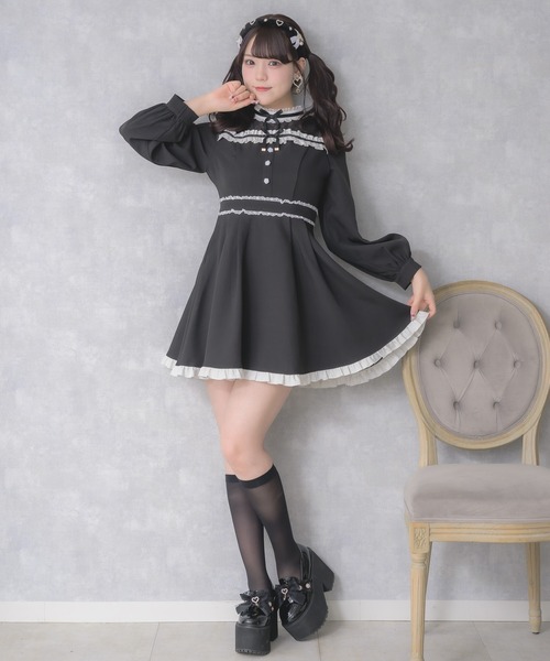 セール】リボンテープフリルワンピース（ワンピース）｜ROJITA