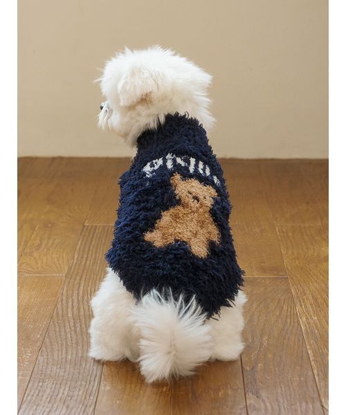gelato pique（ジェラートピケ）の「【HOLIDAY】【CAT&DOG】ジェラートスノーベアジャガードプルオーバー（ペットウェア・レディース・アイボリー/ネイビー・L/M/S）」の8枚目の写真