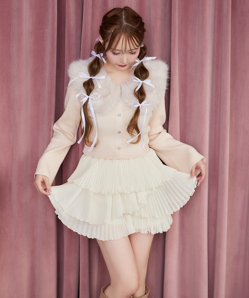 one after another NICE CLAUP（ワンアフターアナザーナイスクラップ）の「【HolidayCollection】イレヘム細プリーツミニスカート（スカート・レディース・ライトグレー/アイボリー/ブラック・FREE）」の22枚目の写真