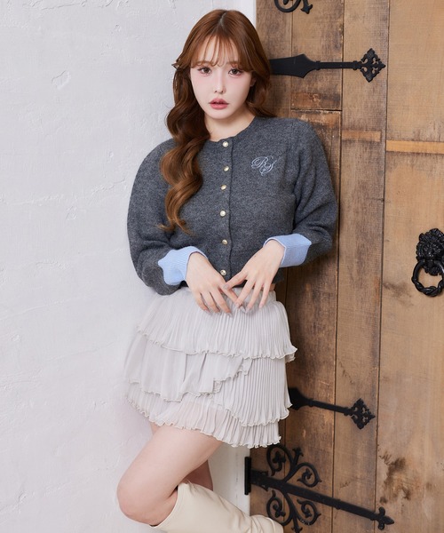 one after another NICE CLAUP（ワンアフターアナザーナイスクラップ）の「【HolidayCollection】イレヘム細プリーツミニスカート（スカート・レディース・ライトグレー/アイボリー/ブラック・FREE）」の5枚目の写真