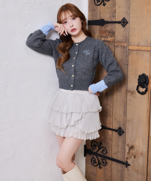 one after another NICE CLAUP（ワンアフターアナザーナイスクラップ）の「【HolidayCollection】イレヘム細プリーツミニスカート（スカート・レディース・ライトグレー/アイボリー/ブラック・FREE）」の6枚目の写真