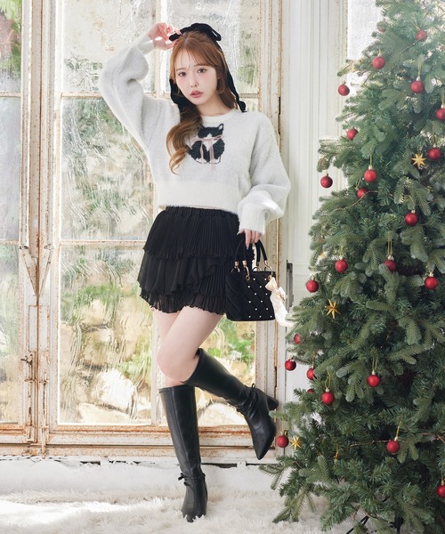 one after another NICE CLAUP（ワンアフターアナザーナイスクラップ）の「【HolidayCollection】イレヘム細プリーツミニスカート（スカート・レディース・ライトグレー/アイボリー/ブラック・FREE）」の7枚目の写真