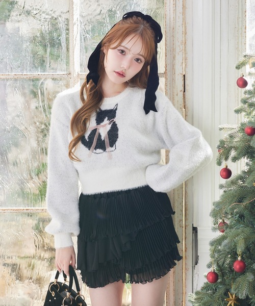 one after another NICE CLAUP（ワンアフターアナザーナイスクラップ）の「【HolidayCollection】イレヘム細プリーツミニスカート（スカート・レディース・ライトグレー/アイボリー/ブラック・FREE）」の8枚目の写真