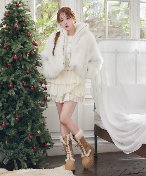 one after another NICE CLAUP（ワンアフターアナザーナイスクラップ）の「【HolidayCollection】イレヘム細プリーツミニスカート（スカート・レディース・ライトグレー/アイボリー/ブラック・FREE）」の17枚目の写真