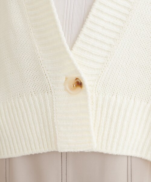 natural couture（ナチュラルクチュール）の「ざっくり編みカーディガン（カーディガン/ボレロ・レディース・イエロー/オフホワイト/グレイッシュベージュ・FREE）」の16枚目の写真