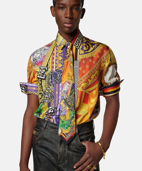VERSACE（ヴェルサーチ）の「プリント シルク ツイル ネクタイ（ネクタイ・メンズ・ブラック系その他・ONE SIZE）」の2枚目の写真