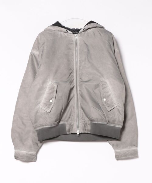 Revo.（レボ）の「【ファーが取り外し可能な2WAY仕様】ヴィンテージ加工 ヘビーナイロンツイル ボンバージャケット 薄中綿入り［UNISEX］（ブルゾン・メンズ・ブラック/カーキ/グレー・M/L）」の6枚目の写真