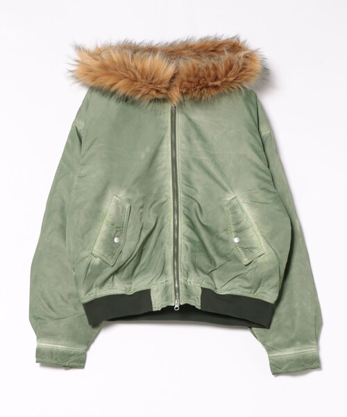 Revo.（レボ）の「【ファーが取り外し可能な2WAY仕様】ヴィンテージ加工 ヘビーナイロンツイル ボンバージャケット 薄中綿入り［UNISEX］（ブルゾン・メンズ・ブラック/カーキ/グレー・M/L）」の8枚目の写真