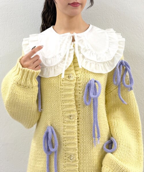 w closet（ダブルクローゼット）の「フリルBIGつけ襟（付け襟・レディース・オフホワイト/ブラック・FREE）」の5枚目の写真