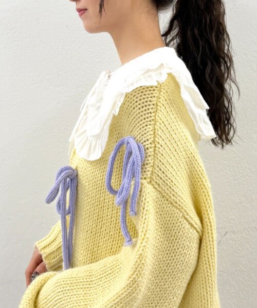 w closet（ダブルクローゼット）の「フリルBIGつけ襟（付け襟・レディース・オフホワイト/ブラック・FREE）」の8枚目の写真