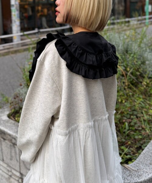 w closet（ダブルクローゼット）の「フリルBIGつけ襟（付け襟・レディース・オフホワイト/ブラック・FREE）」の13枚目の写真