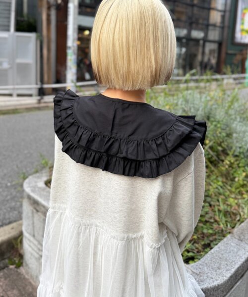 w closet（ダブルクローゼット）の「フリルBIGつけ襟（付け襟・レディース・オフホワイト/ブラック・FREE）」の14枚目の写真