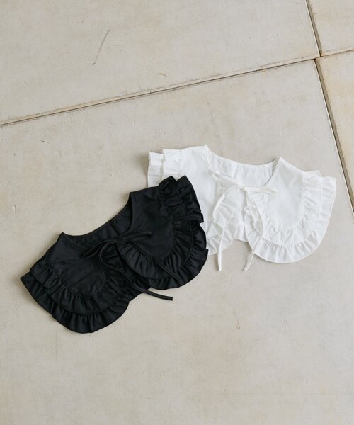 w closet（ダブルクローゼット）の「フリルBIGつけ襟（付け襟・レディース・オフホワイト/ブラック・FREE）」の18枚目の写真