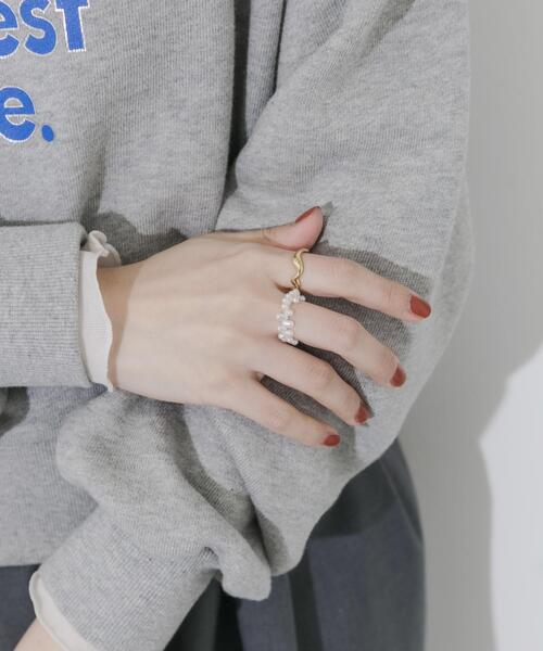 SMELLY（スメリー）の「ステンレスパール2セットリング（リング・レディース・ゴールド系その他・-）」の3枚目の写真