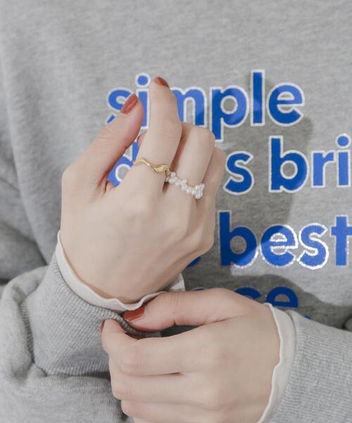SMELLY（スメリー）の「ステンレスパール2セットリング（リング・レディース・ゴールド系その他・-）」の4枚目の写真