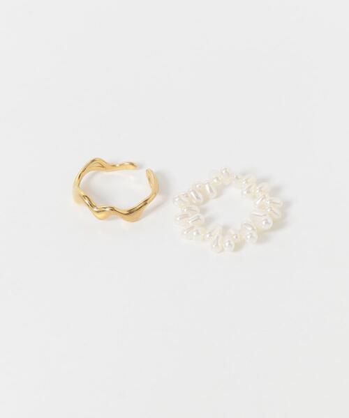 SMELLY（スメリー）の「ステンレスパール2セットリング（リング・レディース・ゴールド系その他・-）」の5枚目の写真