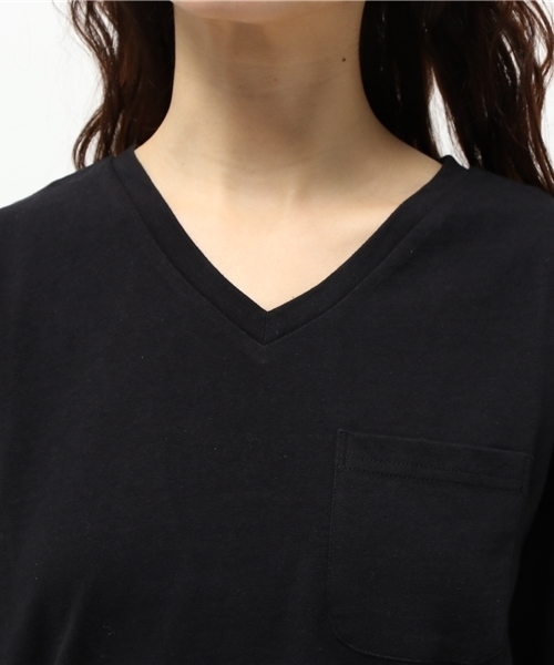 OUTLET（アウトレット）の「【Discoat Petit】16/-ポケ付VネックT（Tシャツ/カットソー・レディース・杢グレー/ブラック・FREE）」の9枚目の写真