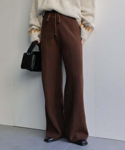 ap retro(アプレトロ)の「ニットラフパンツ(その他パンツ・レディース・ブラック/ブラウン/ベージュ/チャコール・FREE)」の3枚目の写真