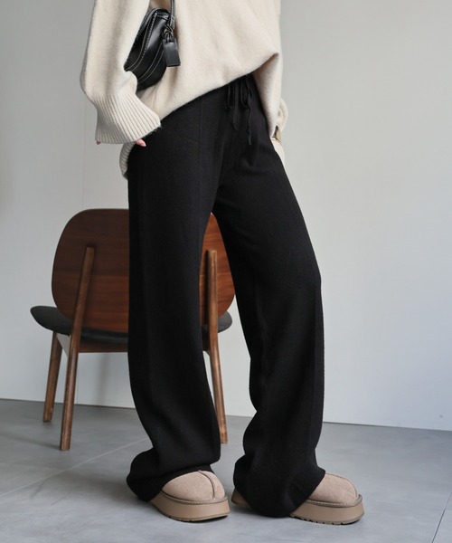 ap retro(アプレトロ)の「ニットラフパンツ(その他パンツ・レディース・ブラック/ブラウン/ベージュ/チャコール・FREE)」の10枚目の写真