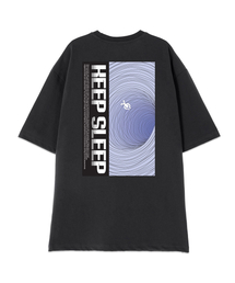 [オーバーサイズ]キープスリープ 13番手コットンラウンドネック半袖Tシャツ_チャコール