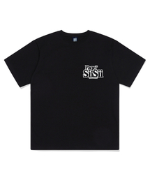 ベーシックスモールロゴプリント半袖Tシャツブラック