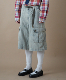 PENFIELD（ペンフィールド）の「ベルト付きガセットファティーグポケットバミューダパンツライトインディゴ_FR2WP01U（その他パンツ）」
