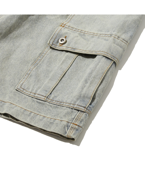 PENFIELD（ペンフィールド）の「ベルト付きガセットファティーグポケットバミューダパンツライトインディゴ_FR2WP01U（その他パンツ・メンズ・スカイブルー・SMALL/MEDIUM/LARGE/X-LARGE）」の9枚目の写真