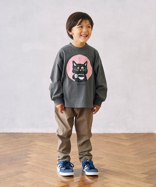 FOV(フォブ)の「フォブ F/B CAT L/S Tシャツ(Tシャツ/カットソー・キッズ・チャコールグレー/ベージュ系その他/ホワイト・100cm/110cm/120cm/130cm/90cm)」の8枚目の写真
