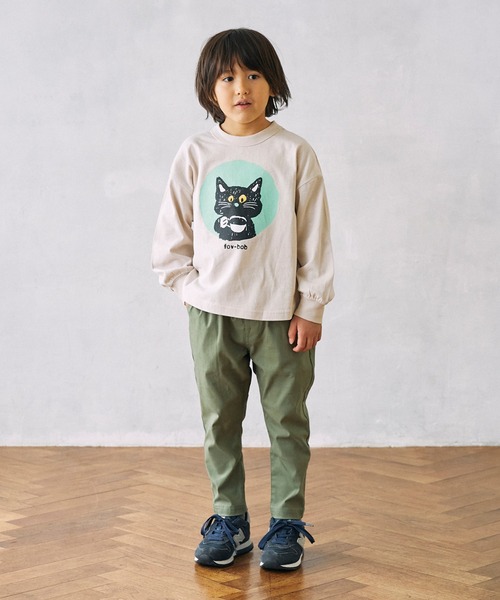FOV(フォブ)の「フォブ F/B CAT L/S Tシャツ(Tシャツ/カットソー・キッズ・チャコールグレー/ベージュ系その他/ホワイト・100cm/110cm/120cm/130cm/90cm)」の9枚目の写真