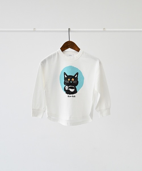 FOV(フォブ)の「フォブ F/B CAT L/S Tシャツ(Tシャツ/カットソー・キッズ・チャコールグレー/ベージュ系その他/ホワイト・100cm/110cm/120cm/130cm/90cm)」の15枚目の写真