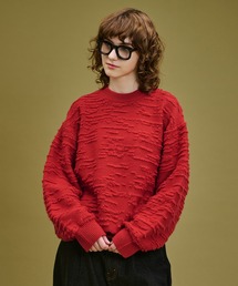 LOOPED JACQUARD TEXTURE KNIT / ループドジャカードテクスチャーニット