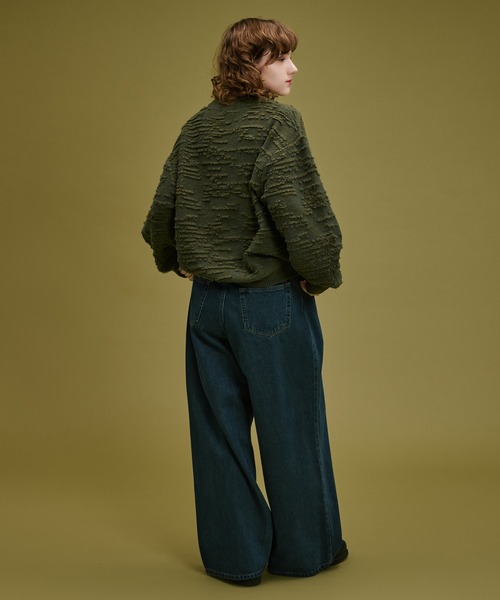 WETTEMPT(ウィテンプト)の「LOOPED JACQUARD TEXTURE KNIT / ループドジャカードテクスチャーニット(ニット/セーター・メンズ・カーキ/レッド・SMALL/MEDIUM/LARGE)」の17枚目の写真